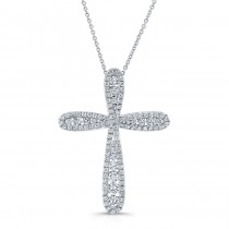 WHITE GOLD  INSPIRED VINTAGE DIAMOND CROSS PENDANT