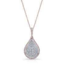  ROSE GOLD FASHION TEAR DROP DIAMOND PENDANT