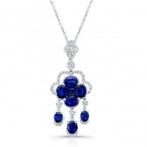 NATURAL COLOR WHITE GOLD CONTEMPORARY SAPPHIRE DIAMOND PENDANT