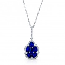NATURAL COLOR WHITE GOLD CONTEMPORARY SAPPHIRE DIAMOND PENDANT