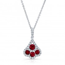 NATURAL COLOR WHITE GOLD CONTEMPORARY RUBY DIAMOND PENDANT