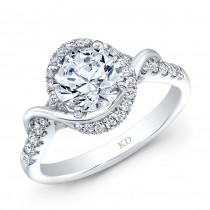 WHITE GOLD CONTEMPORARY HALO DIAMOND ENGAGEMENT RING