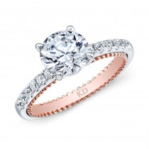 WHITE & ROSE GOLD FASHION DIAMOND ENGAGEMENT RING