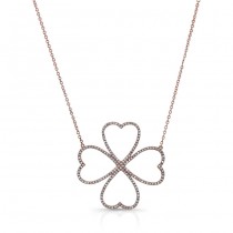 ROSE GOLD TRENDY DIAMOND FLOWER PENDANT
