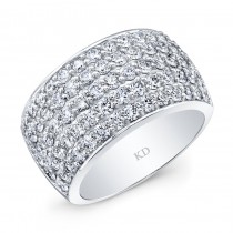 WHITE GOLD INSPIRED TRENDY MULTI ROWS DIAMOND BAND
