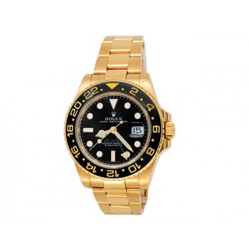 40mm Rolex 18k Yellow Gold Oyster Perpetual GMT-Master II Watch