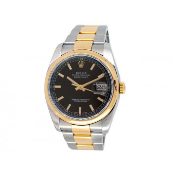 36mm Rolex 18k Yellow Gold and Stainless Steel Oyster Perpetual Datejust Watch