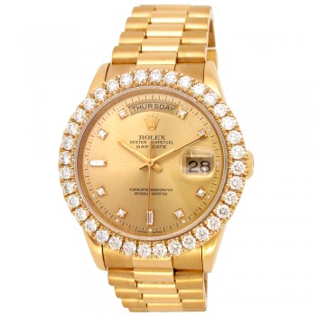 36mm Rolex 18k Yellow Gold Oyster Perpetual Day-Date Watch