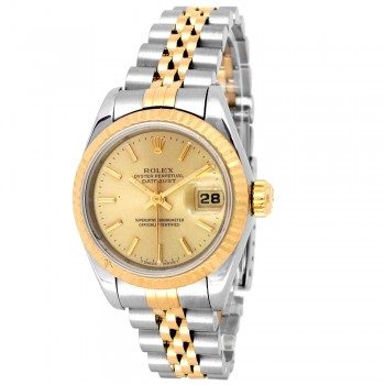 26mm Rolex 18K Yellow Gold and Stainless Steel Oyster Perpetual Datejust Watch