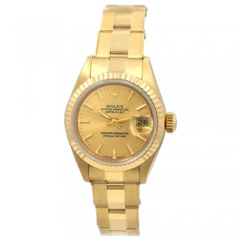 26mm Rolex 18k Yellow Gold Oyster Perpetual Datejust Watch
