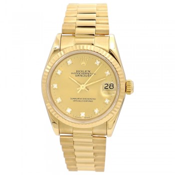 31mm Rolex 18K Yellow Gold Oyster Perpetual Datejust Watch