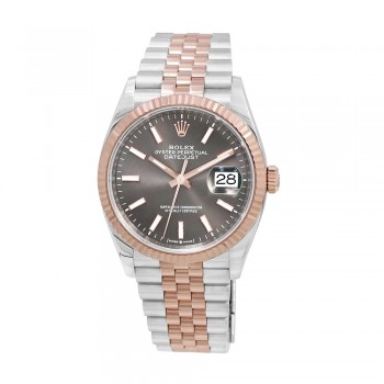 36mm Rolex 18k Rose Gold and Stainless Steel Oyster Perpetual Datejust Watch