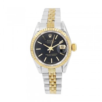 26mm Two-tone Ladies Watch Black Dial 