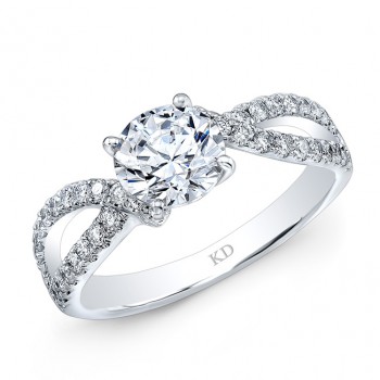 WHITE GOLD SPLIT SHANK DIAMOND BRIDAL RING