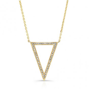YELLOW GOLD TRENDY V DIAMOND PENDANT