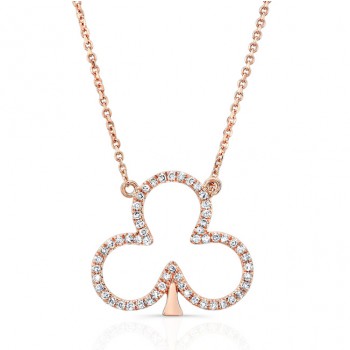 ROSE GOLD CLOVER LEAF DIAMOND PENDANT