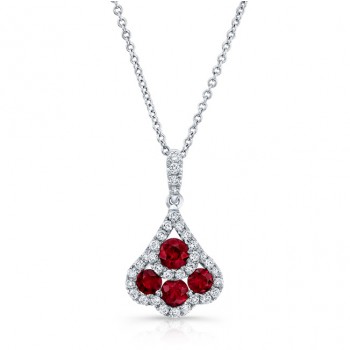 NATURAL COLOR WHITE GOLD CONTEMPORARY RUBY DIAMOND PENDANT