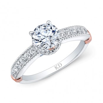 WHITE & ROSE GOLD INSPIRED DIAMOND ENGAGEMENT RING