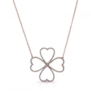 ROSE GOLD TRENDY DIAMOND FLOWER PENDANT