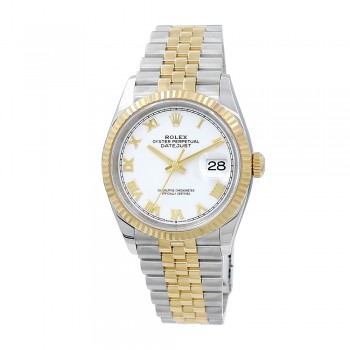31mm Rolex Two Tone Datejust Watch.White Roman Numeral Dial 